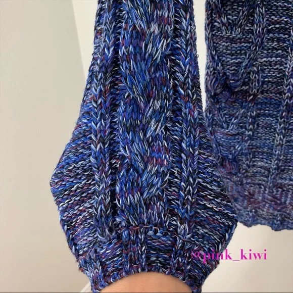 🆑 For Love and Lemons Knitz Indigo Mini Cable Dress - Picture 7 of 16